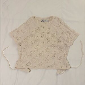 Zara Pearl Knit Top with Open Back